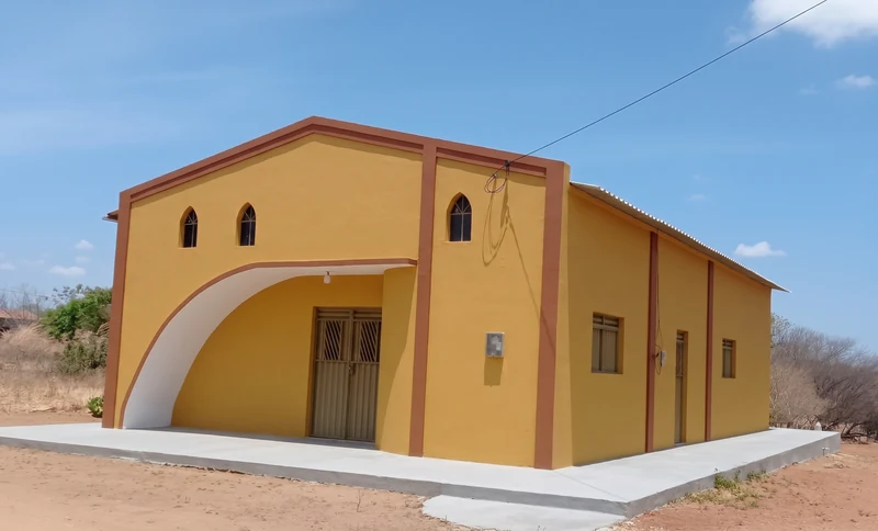 Fachada da Capela Nossa Senhora Aparecida, na Comunidade Belo Horizonte.